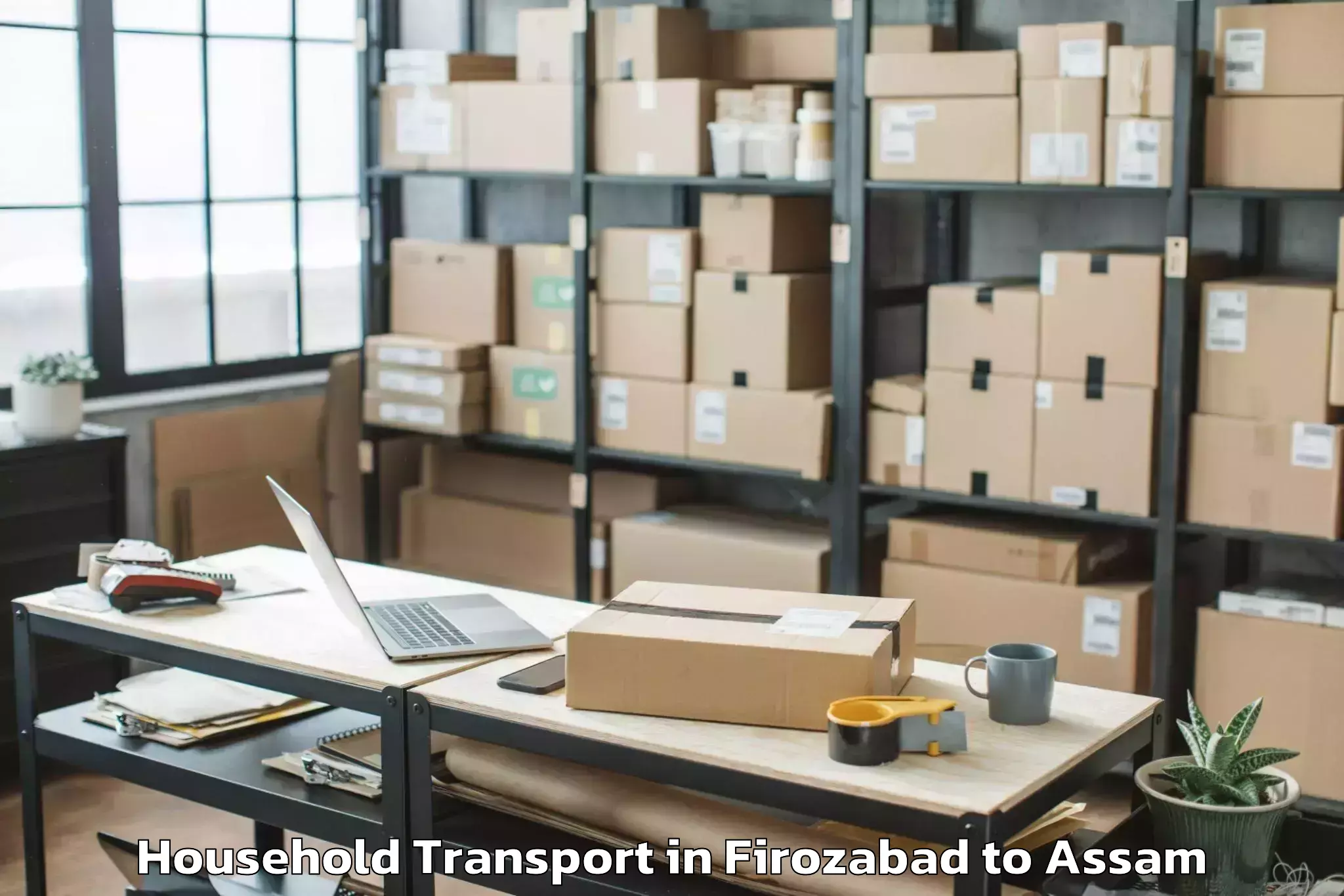 Top Firozabad to Banekuchi Household Transport Available